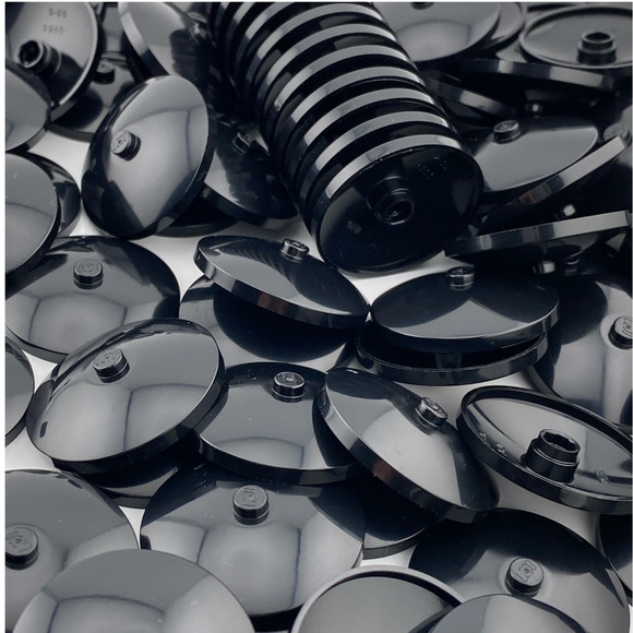 100 Lego Round Black Specialty Caps Plate 2x2 - New - A491 - Picture 9 of 12